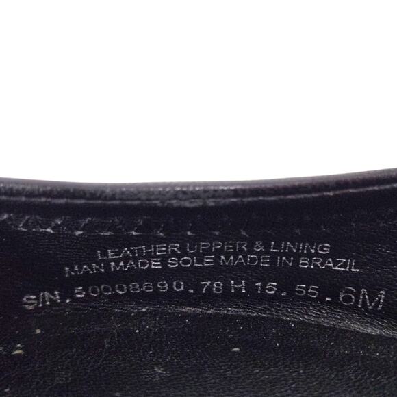 Tory Burch Reva Mestico Ballet Flats Black Leather Round Toe Logo Medallion 6 - Picture 7 of 16